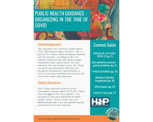Public Health Guidance for Organizing in the Time of COVID-19